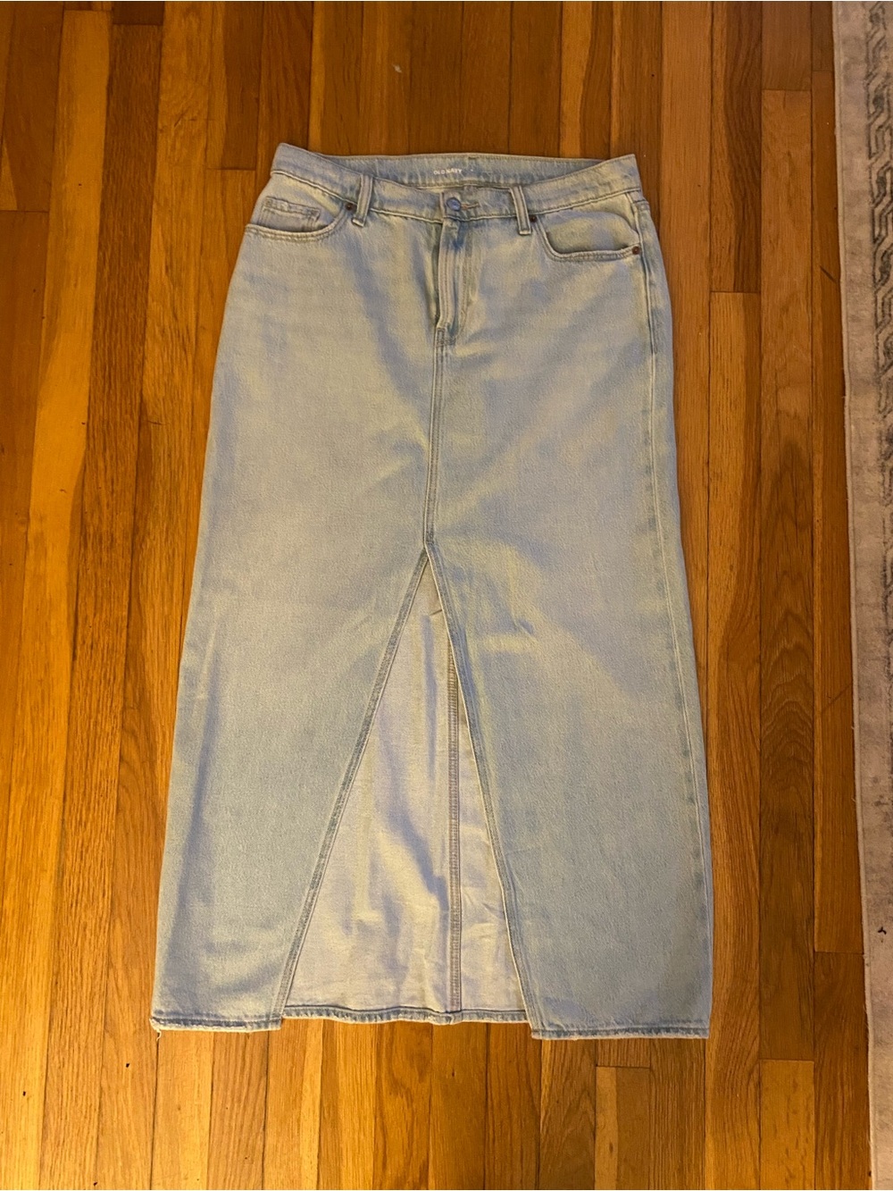 Old navy Light Blue Denim Midi Skirt with Front Slit